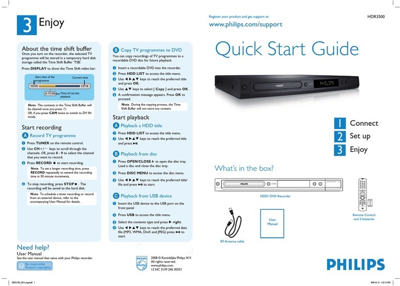 Philips HDR3500 User manual
