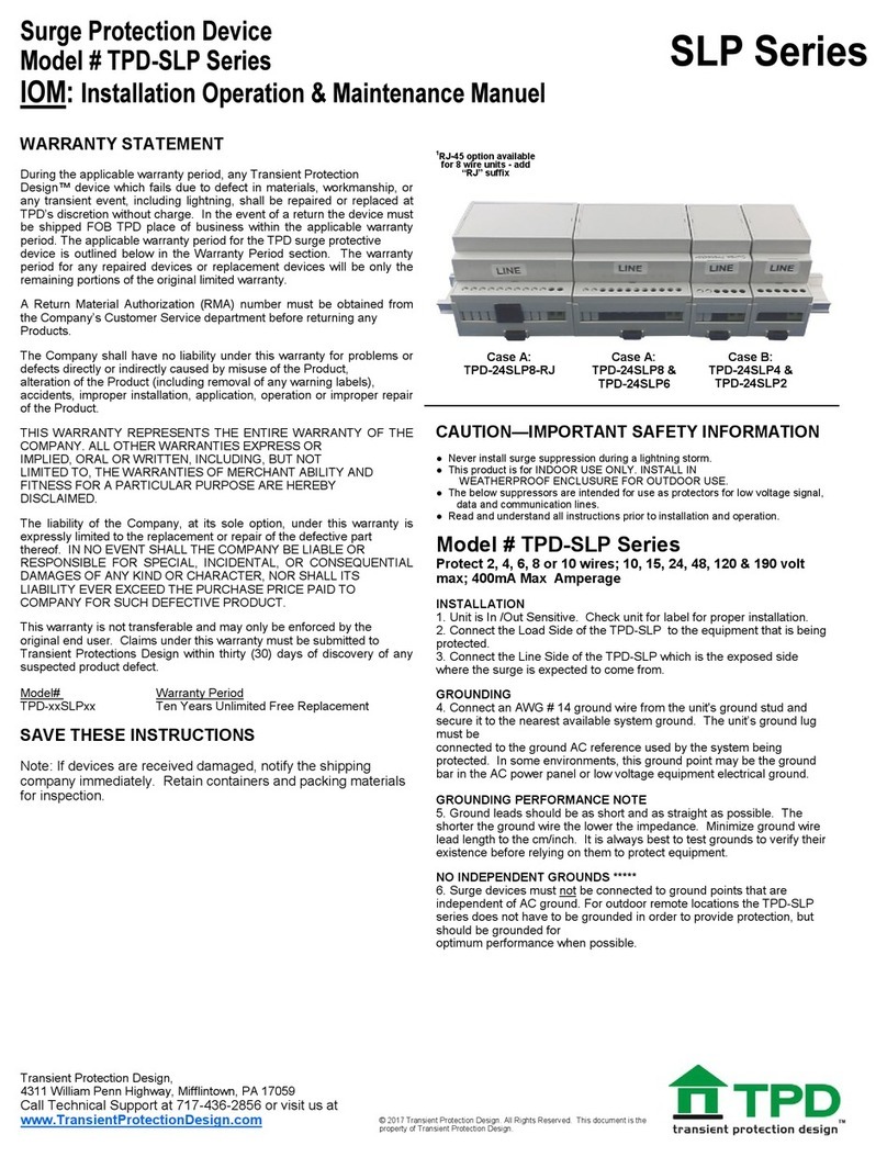 TPD TPD-24SLP8-RJ Users installation operation & maintenance manual