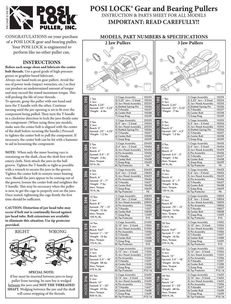 POSI LOCK 202 Instructions and parts manual