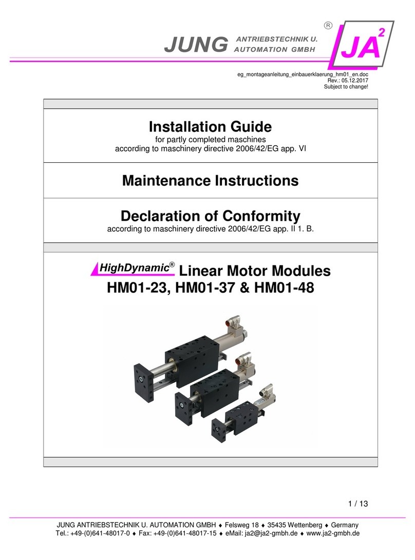 JUNG ANTRIEBSTECHNIK U. AUTOMATION GMBH HM01-37 installation guide