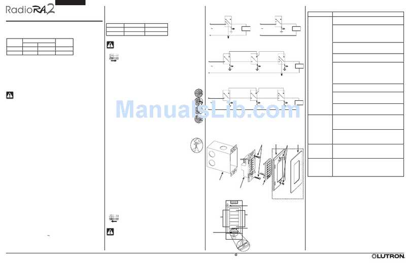 Lutron Electronics RadioRA2 RRD-H2RLD installation instructions
