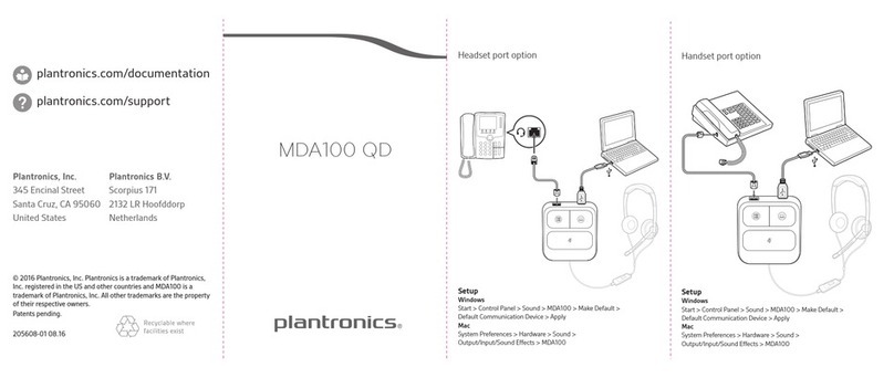 Plantronics MDA100 QD Setup guide