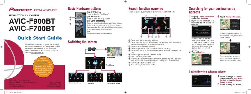 Pioneer Super Tuner IIID AVIC-F900BT User manual