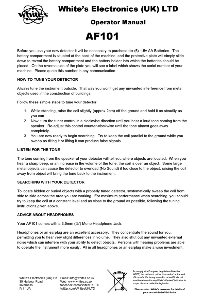 White’s Electronics AF101 Operator's manual