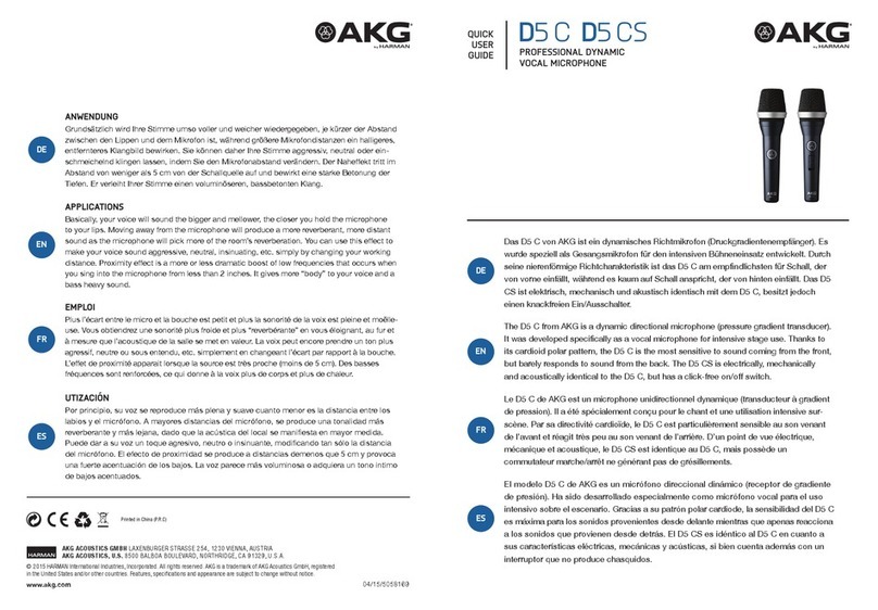 AKG D5 C Quick user guide