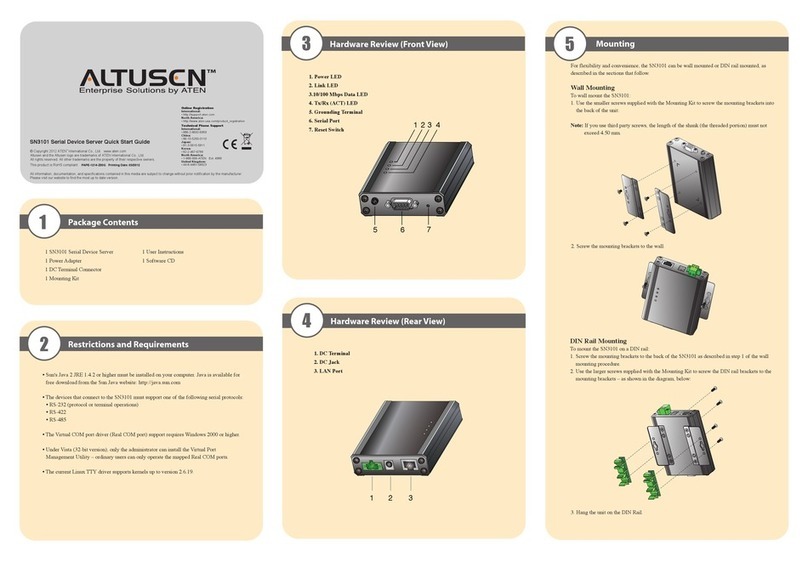 Altusen SN3101 quick start guide