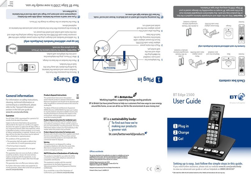 BT EDGE 1500 User manual