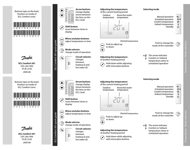 Danfoss ECL Comfort 301 quick guide