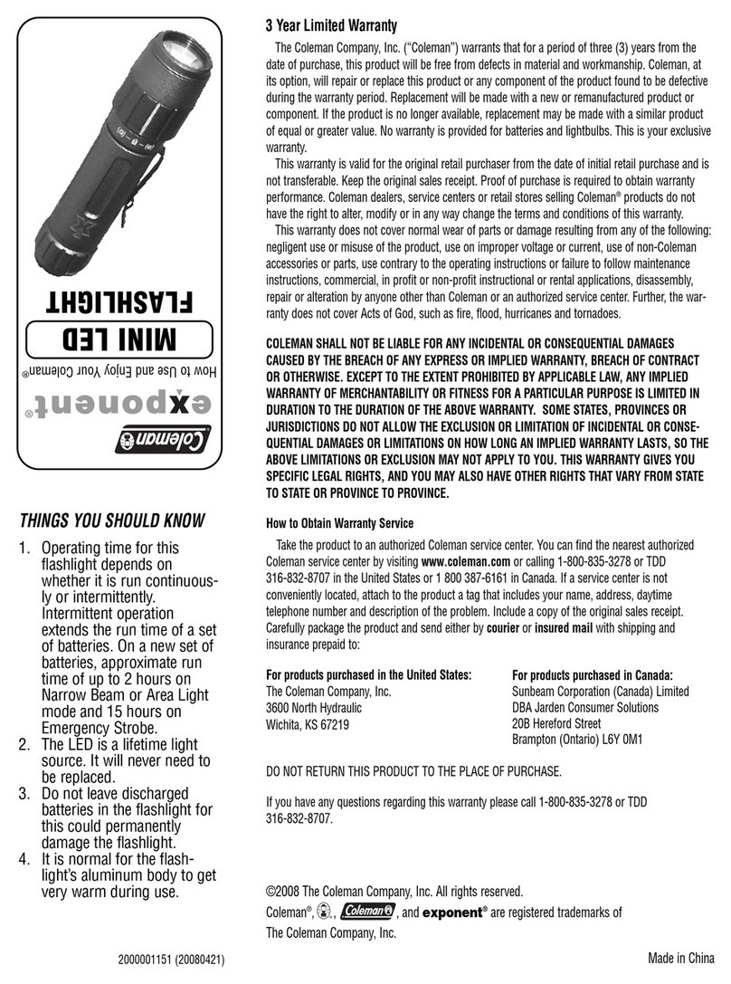 Coleman EXPONENT User manual