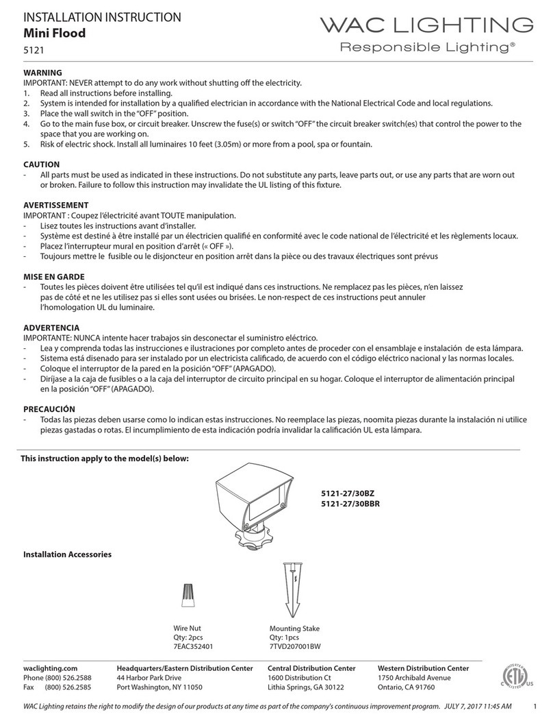 WAC Lighting Mini Flood 5121-27/30BZ User manual