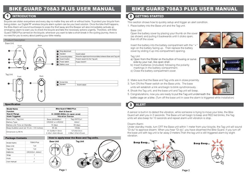 Ardi Technology BIKE GUARD 708A3 PLUS user manual