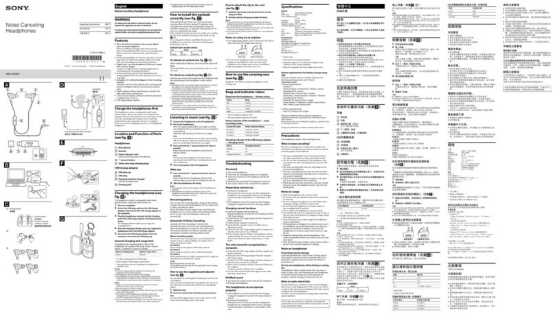 Sony XBA-NC85D operating instructions