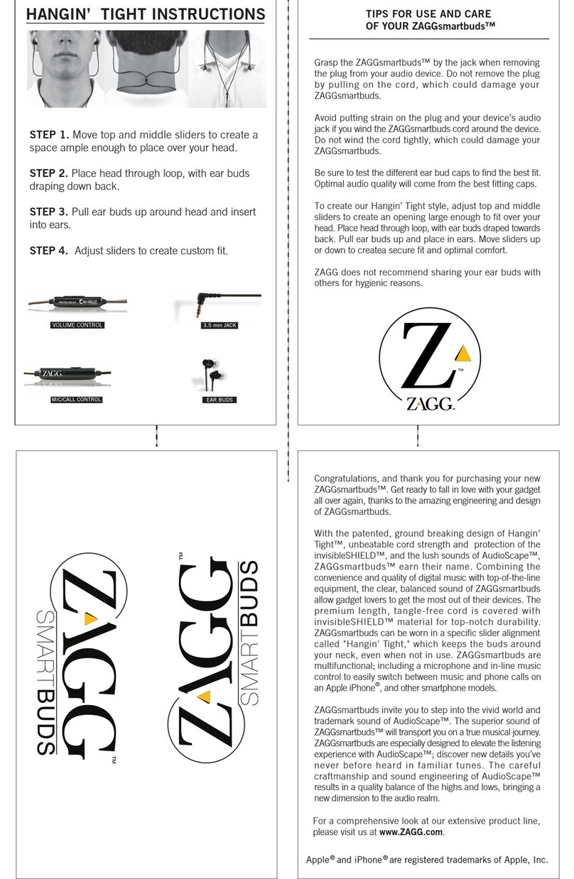 Zagg ZAGGsmartbuds instructions