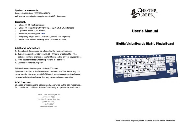 Chester Creek BigBlu VisionBoard user manual