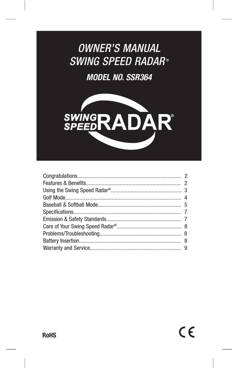 Sports Sensors SWING SPEED RADAR SSR364 owner's manual