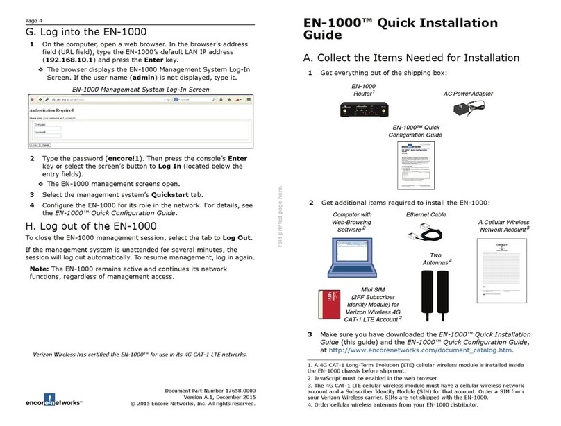 Encore Networks EN-1000 User manual