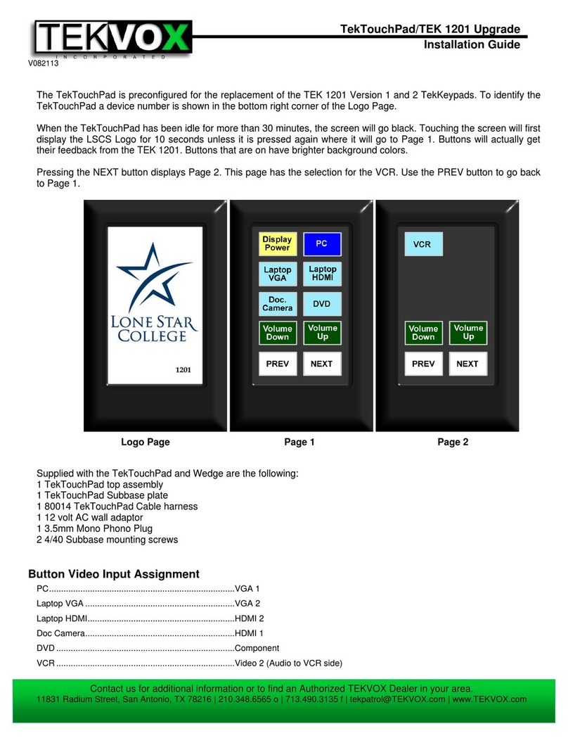 Tekvox TekTouchPad installation guide