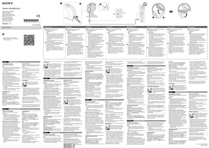 Sony MDR-100AAP operating instructions