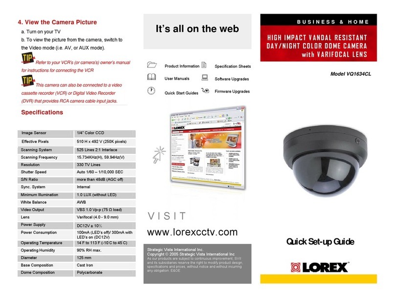 Lorex VQ1634CL Quick setup guide