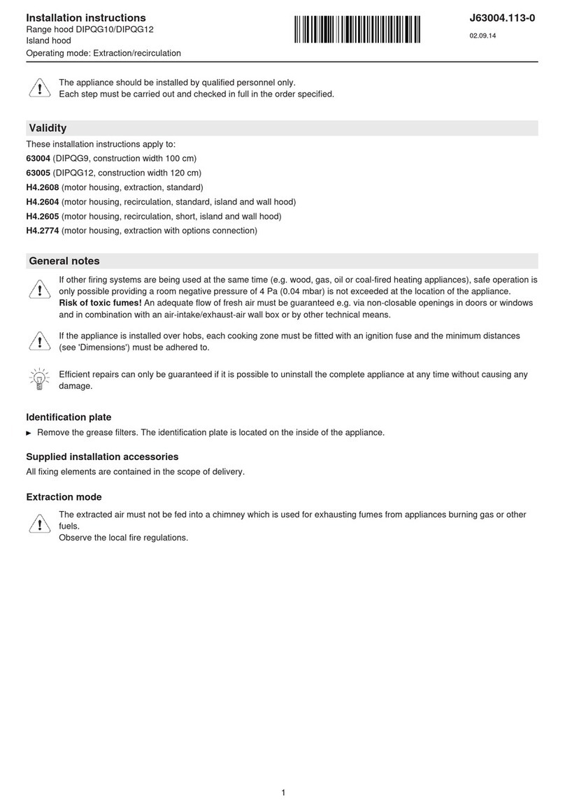 V-ZUG DIPQG10 installation instructions V-ZUG DIPQG10 installation instructions