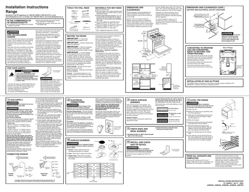 GE JGBS62 User manual