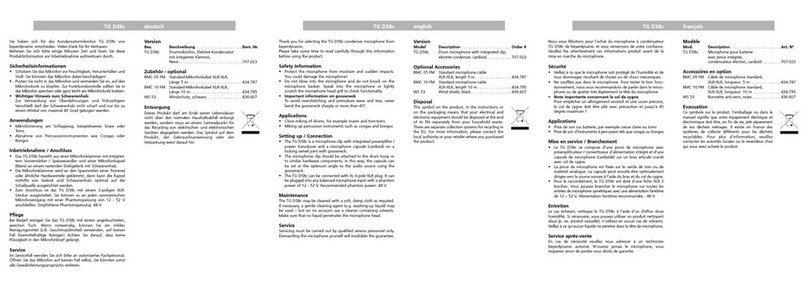 Beyerdynamic TG D58c User manual Beyerdynamic TG D58c User manual