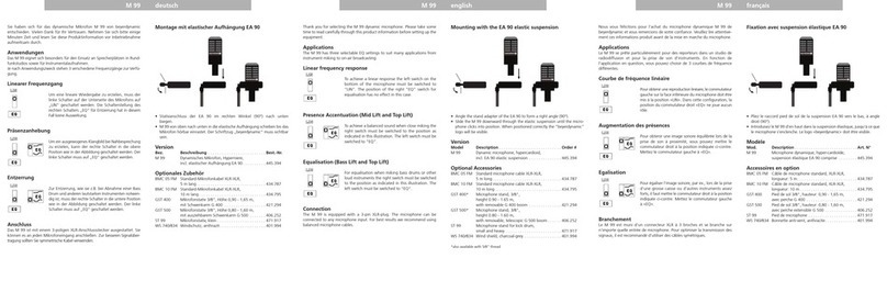 Beyerdynamic M 99 User manual Beyerdynamic M 99 User manual