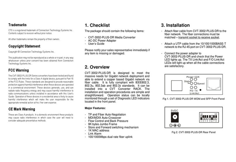 CTS CVT-3002-PLUS-DR SERIES user guide