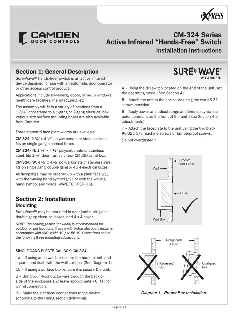 CAMDEN Sure-Wave CM-324 installation instructions