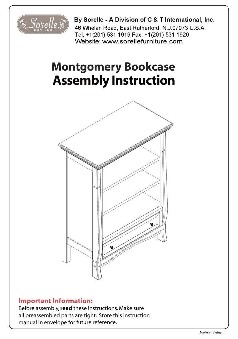 Sorelle Montgomery Bookcase Assembly instruction