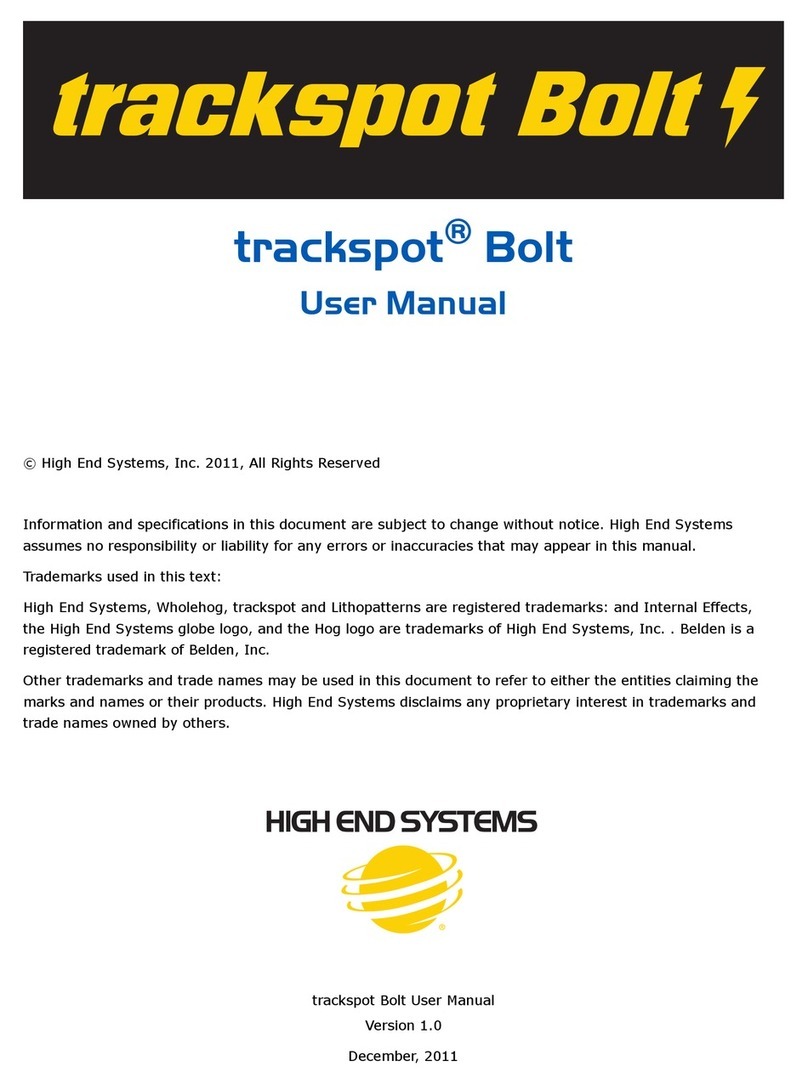 High End Systems trackspot Bolt User manual