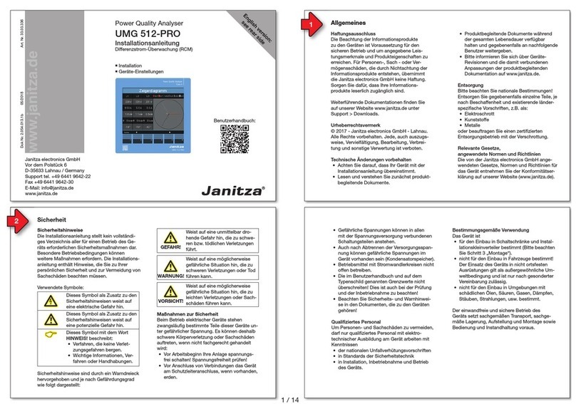 janitza UMG 512 PRO User manual
