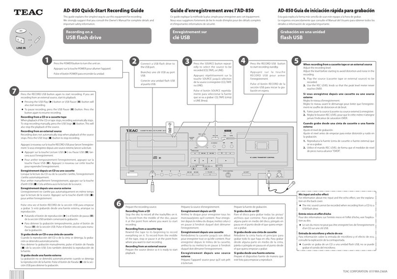 Teac AD-850 Quick-start recording guide