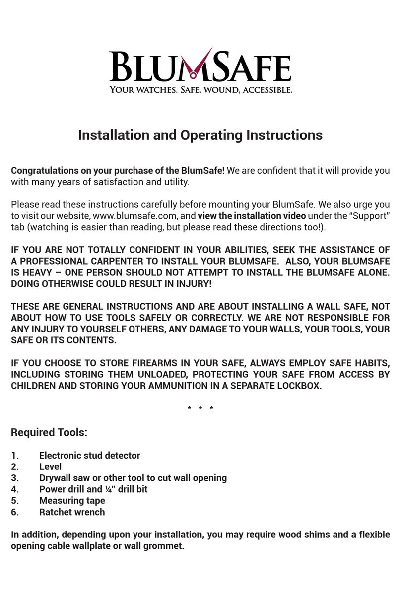 BlumSafe BlumSafe Installation and operating instruction manual