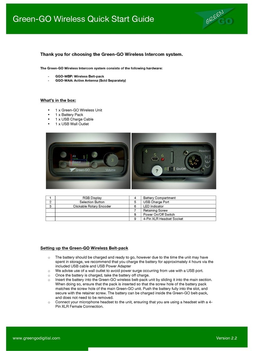 Green-Go GGO-WBP User manual