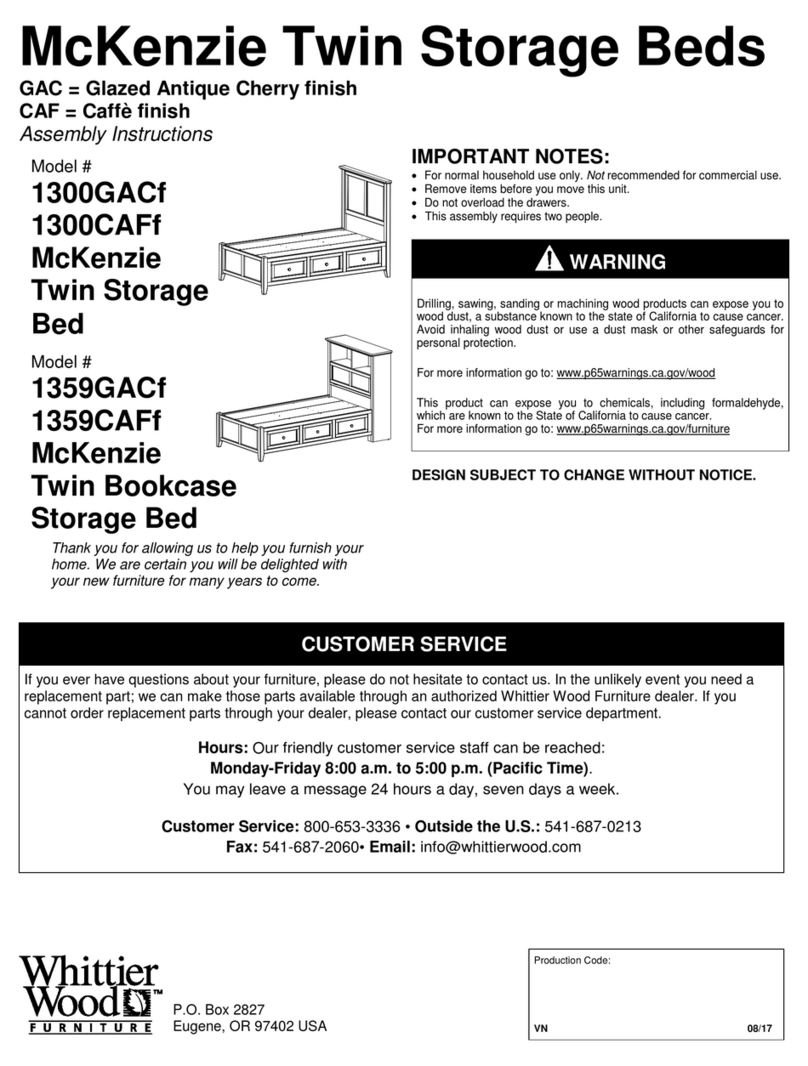 Whittier Wood 1300GACf Assembly & instruction manual Whittier Wood 1300GACf Assembly & instruction manual