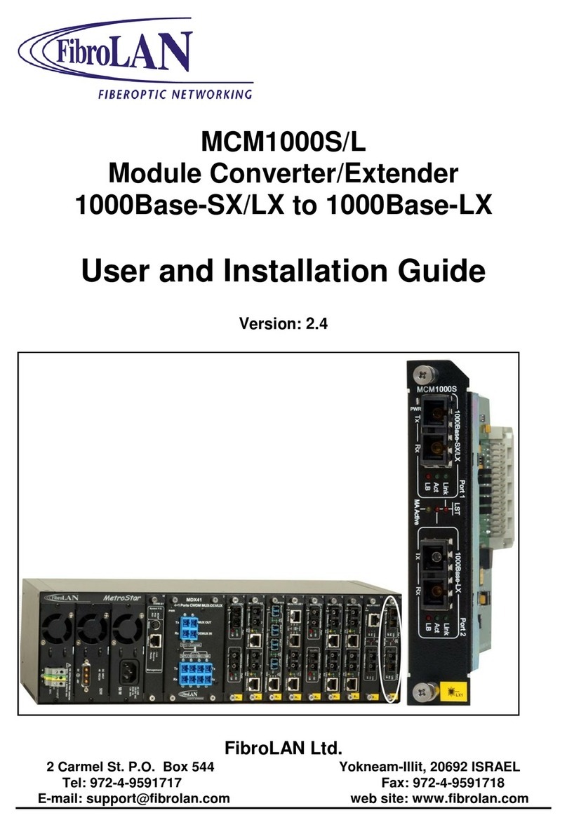 FibroLAN MCM1000S-LX1 User and installation guide