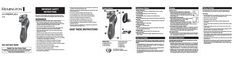 Remington HYPERFLEX XR1470 Use and care guide