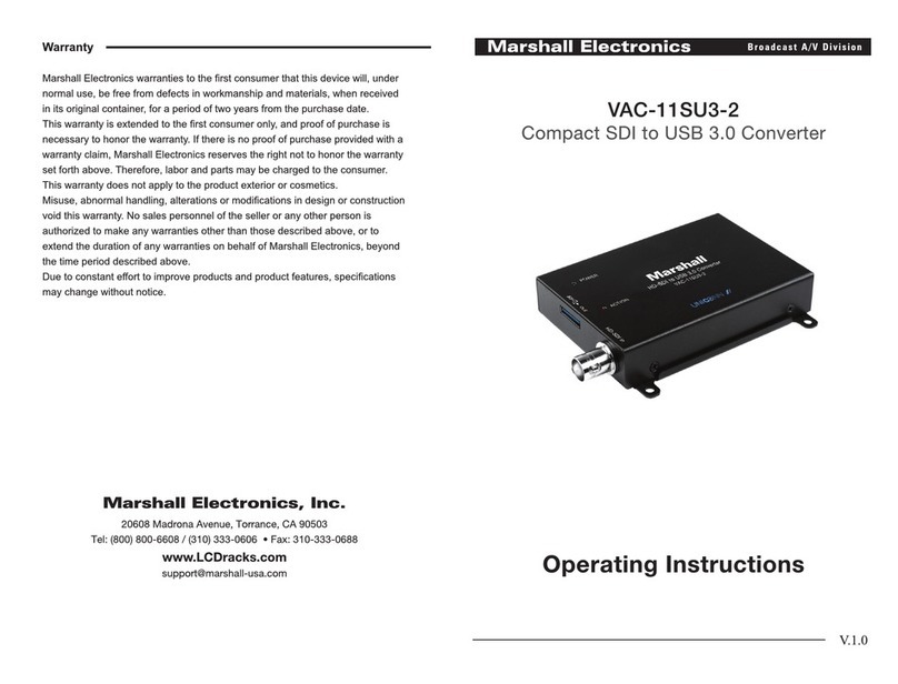 Marshall Electronics VAC-11SU3-2 operating instructions Marshall Electronics VAC-11SU3-2 operating instructions