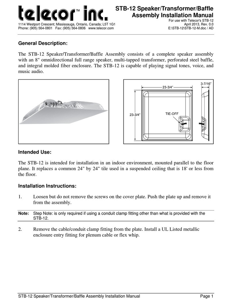 Telecor STB-12 Assembly and installation manual