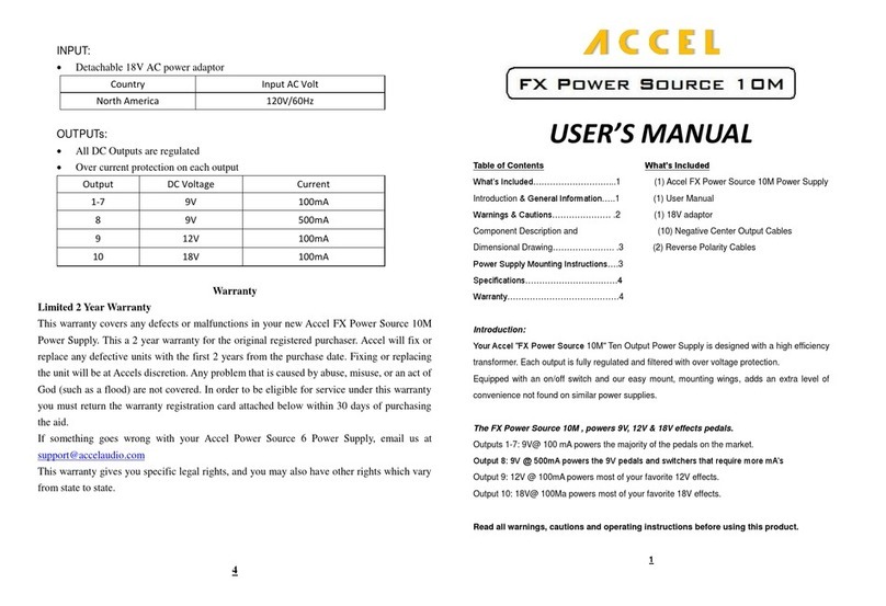 Accel FX Power Source 10M user manual