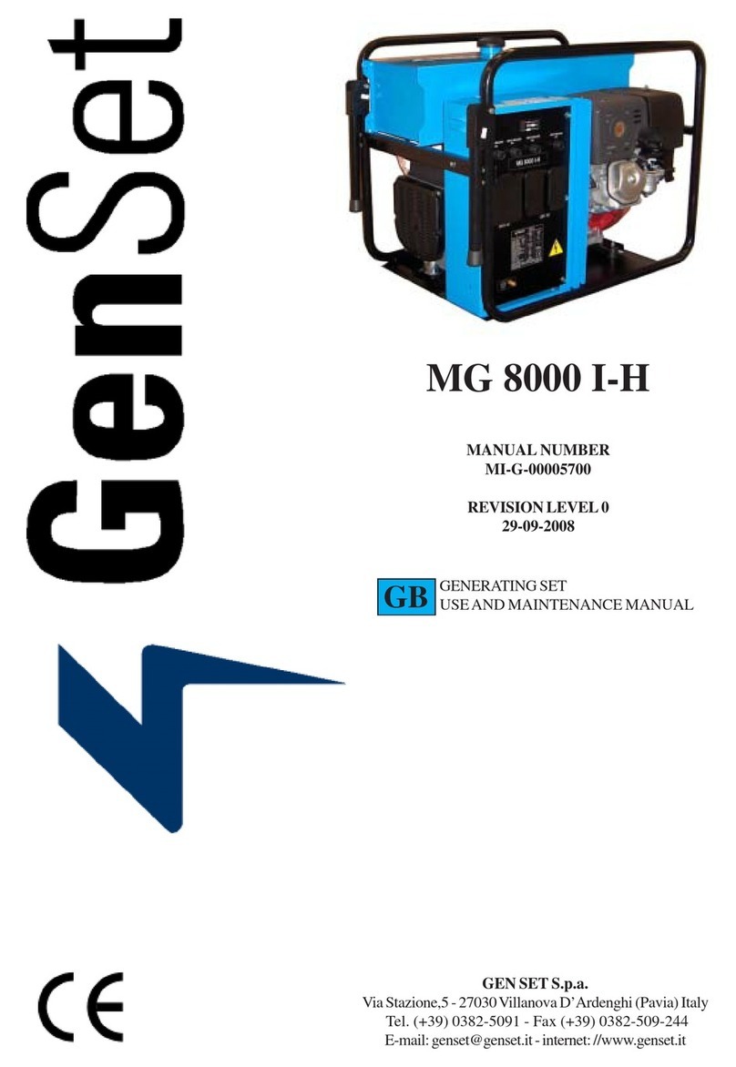 Gen Set MG 8000 I-H Use and maintenance manual
