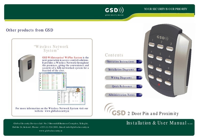 GSD 2 Door Pin and Proximity Installation & user manual
