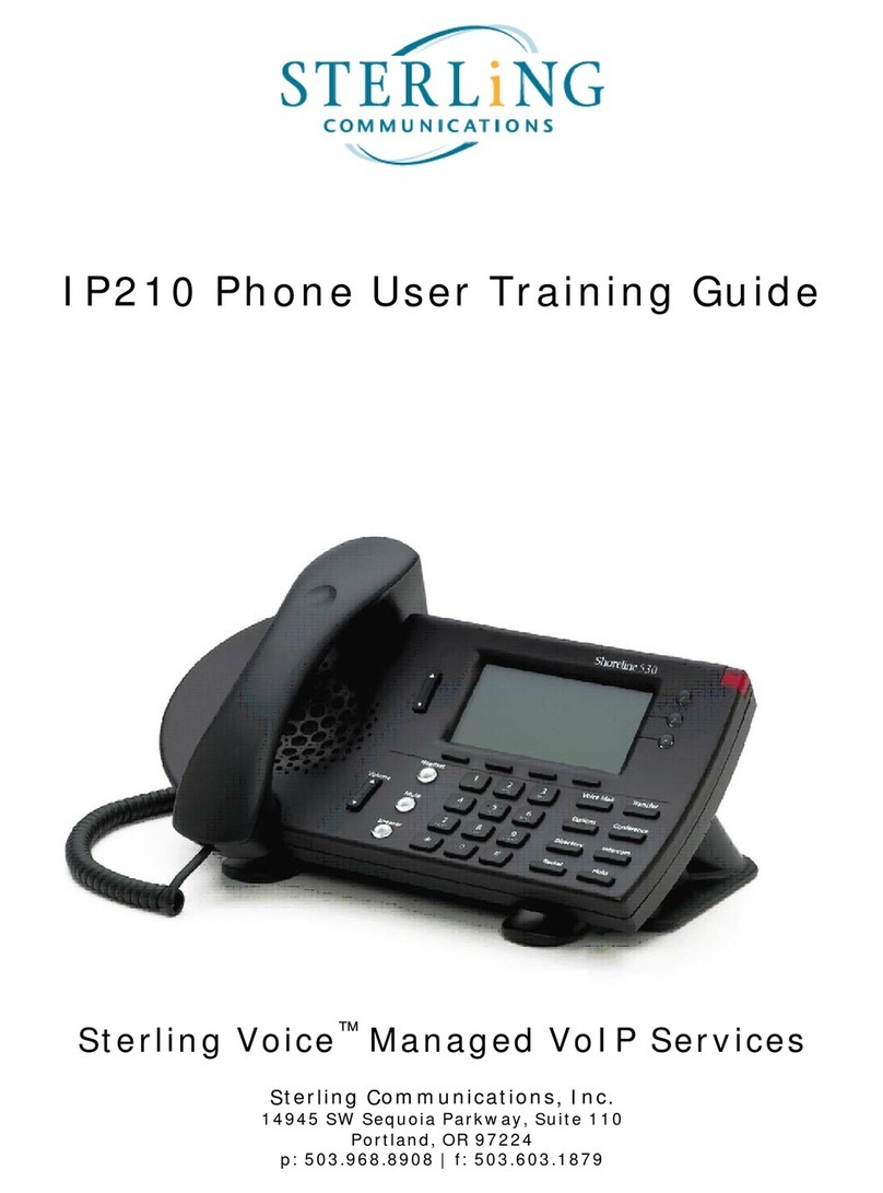 Sterling Communications ShoreTel 210 User training guide