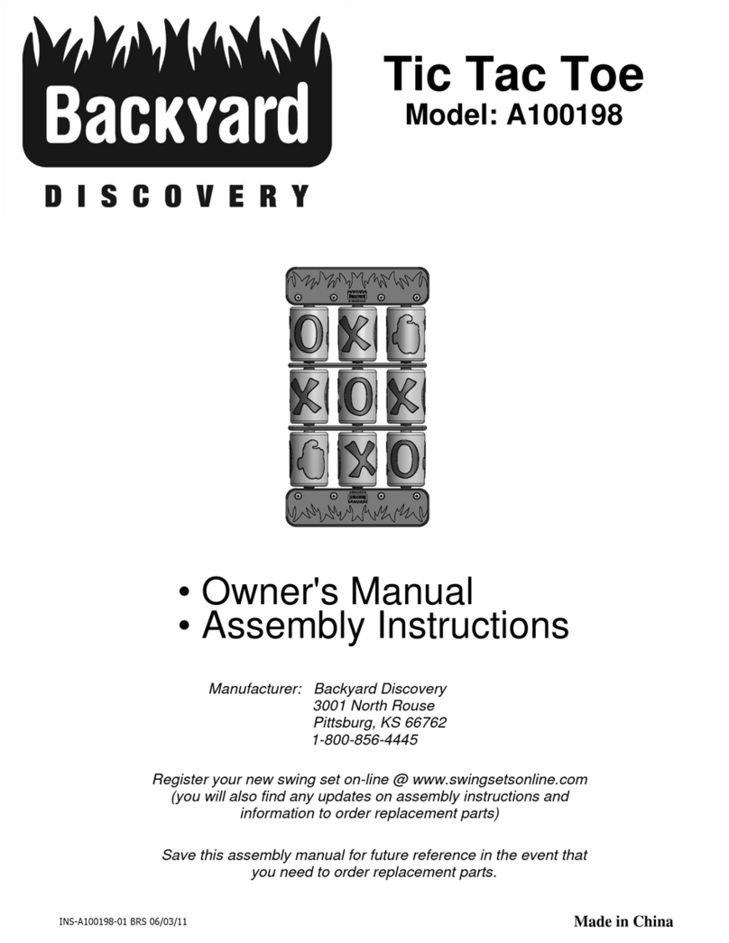 Backyard Discovery Tic Tac Toe A100198 owner's manual
