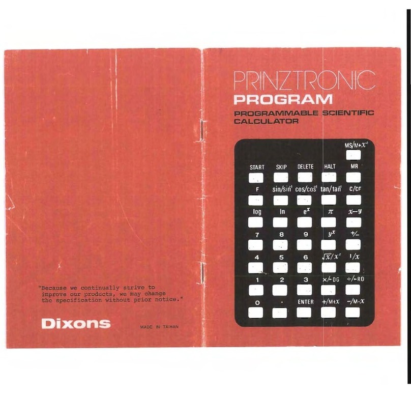 Dixons Prinztronic program User manual