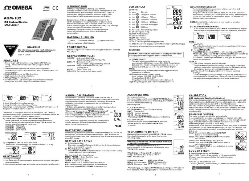 Omega AQM-102 User manual