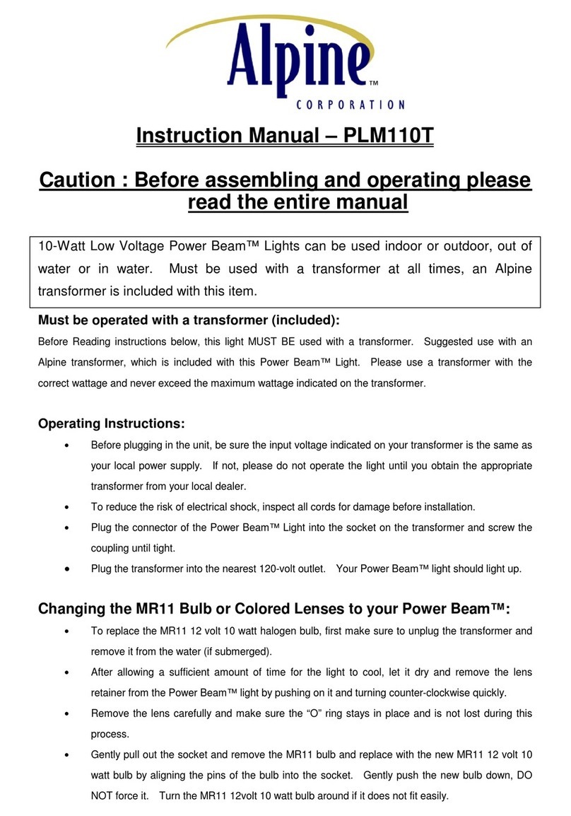 Alpine PLM110T instruction manual