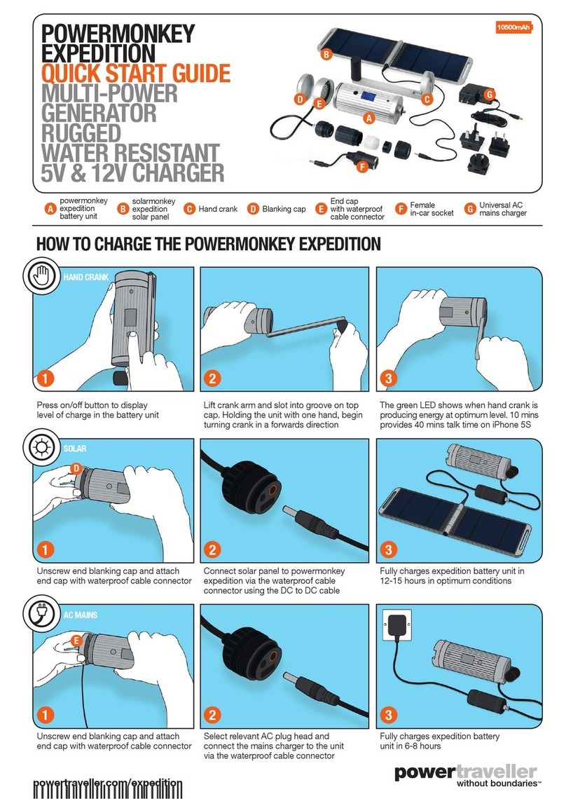 PowerTraveller POWERMONKEY EXPEDITION Quick start guides