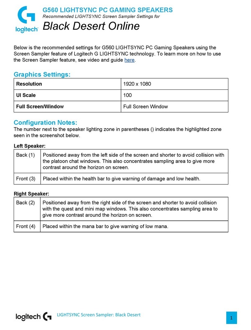 Logitech G560 LIGHTSYNC Configuration guide